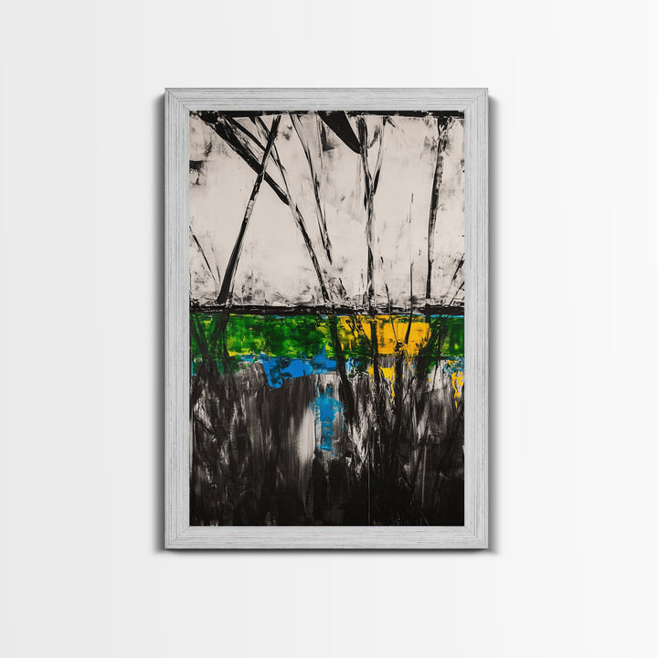 Abstract, Black and White, Modern Wall Art, Framed Canvas Print, Minimalist Art, Contemporary Decor, Unique Office Art, Home Accent