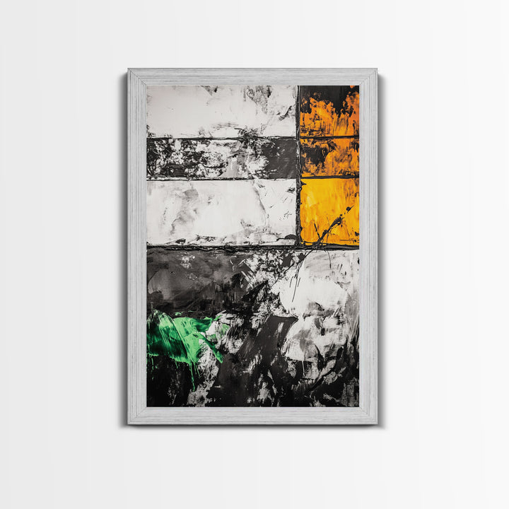 Vibrant Abstract Landscape, Blue Green Art, Framed Canvas Print, Modern Wall Decor, Nature Inspired Painting, Living Room Artwork