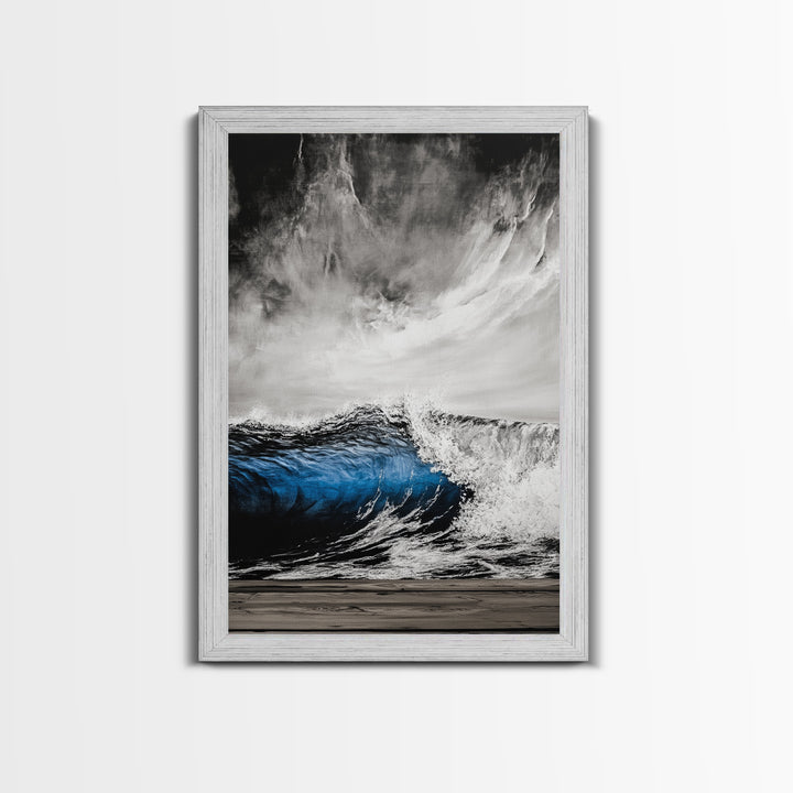 Ocean Wave, Stormy Sea, Dramatic Water, Coastal Art, Canvas Print, Nautical Wall Decor, Living Room Statement Piece, Moody Seascape