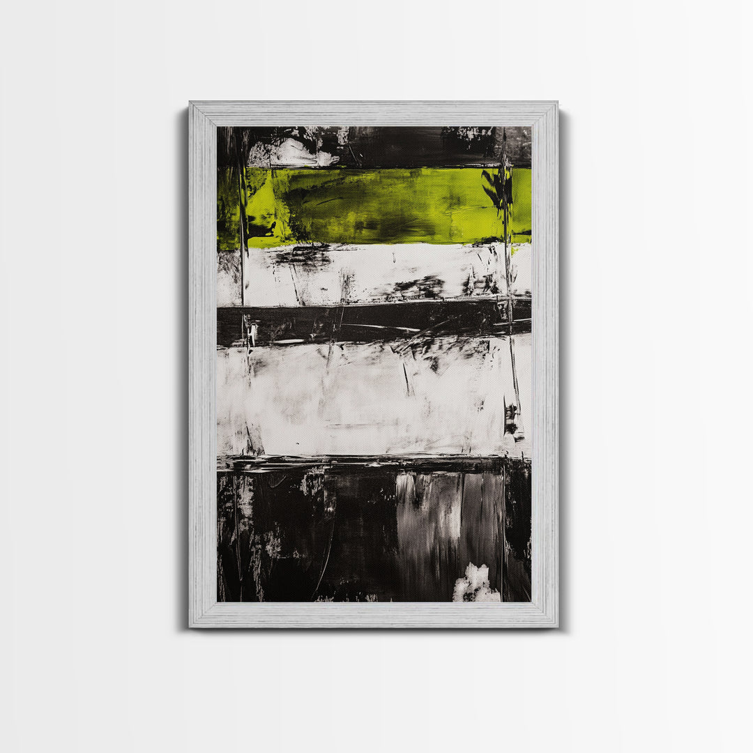 Black and Green, Abstract Expressionism, Modern Canvas Print, Minimalist Art, Bold Statement Piece, Home Office Decor, Unique Artwork