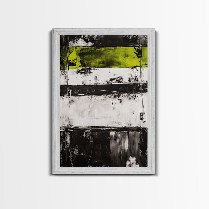 Black and Green, Abstract Expressionism, Modern Canvas Print, Minimalist Art, Bold Statement Piece, Home Office Decor, Unique Artwork
