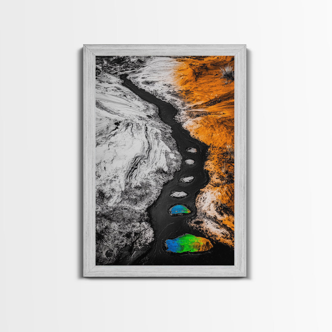 Desert Path Print, Abstract Art, Earthy Wall Decor, Bohemian Landscape, Modern Southwest Art, Fall Aesthetic Print, Framed Canvas Print