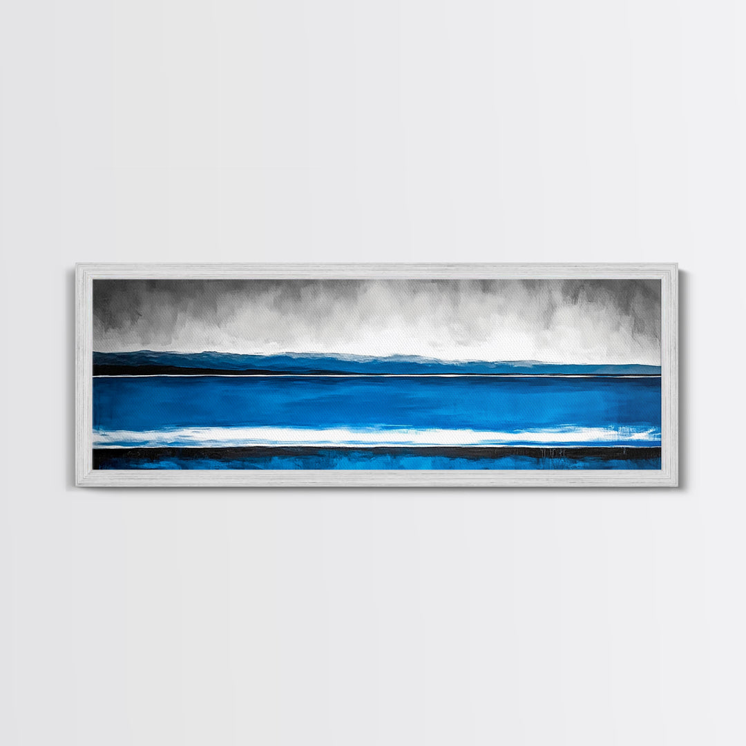 Ocean Wave, Beach Canvas Print, Coastal Art, Blue Water Painting, Modern Seascape, Nautical Wall Art, Living Room Decor, Minimalist Art