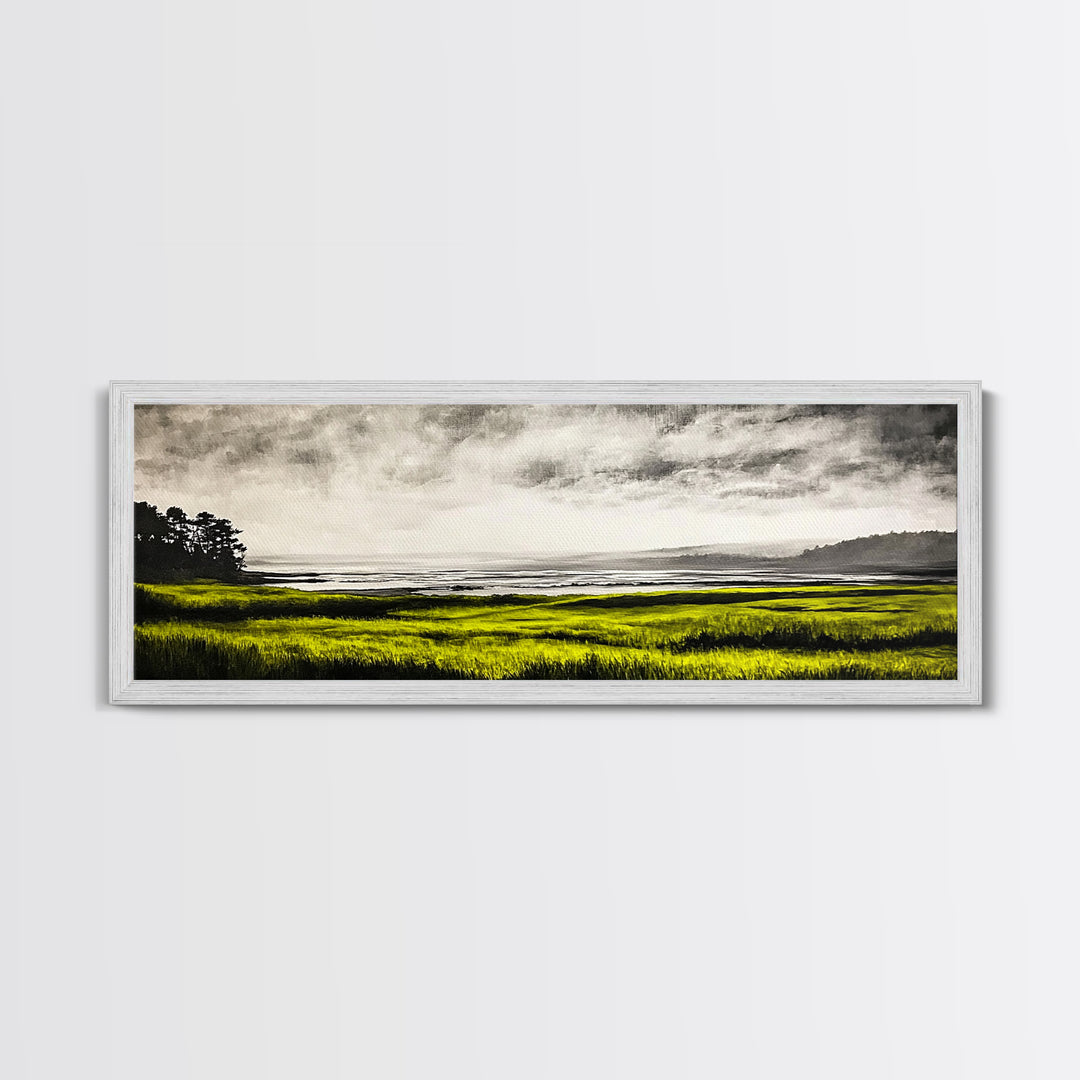 Rolling Hills, Golden Grasslands, Nature Painting, Framed Canvas Print, Rustic Decor, Large Landscape Art, Serene Home Wall Art