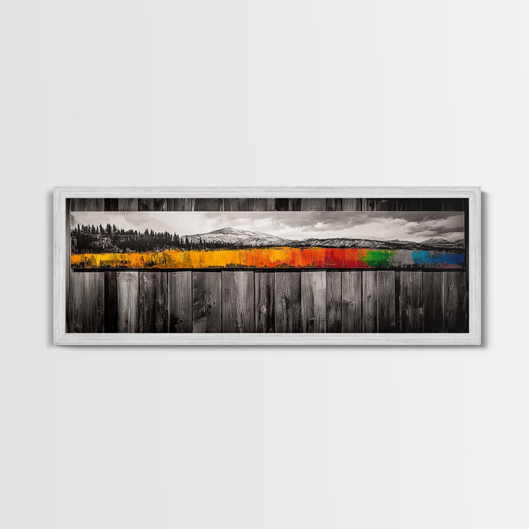 Ocean Fence, Seascape Wall Art, Coastal Decor, Minimalist Beach Print, Black and White Art, Modern Home Decor, Framed Canvas Print