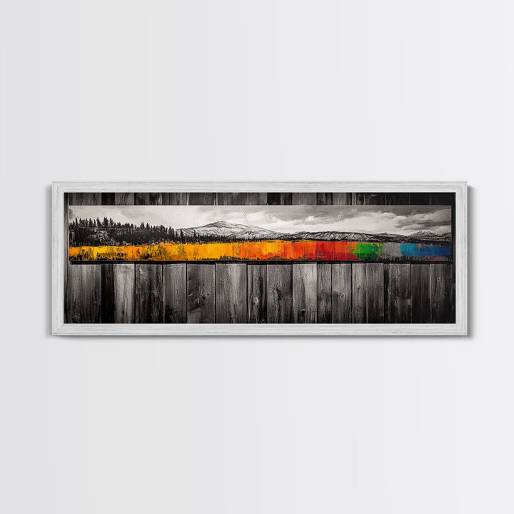 Ocean Fence, Seascape Wall Art, Coastal Decor, Minimalist Beach Print, Black and White Art, Modern Home Decor, Framed Canvas Print