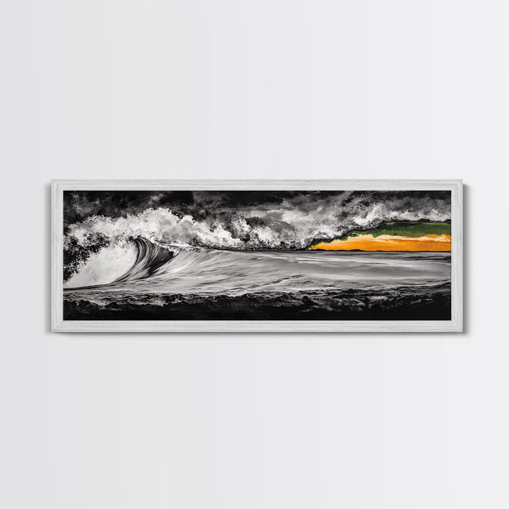 Dramatic, Ocean Wave, Black and White, Canvas Print, Coastal Wall Art, Modern Home Decor, Large Wall Art, Minimalist Art, Bedroom Wall Art