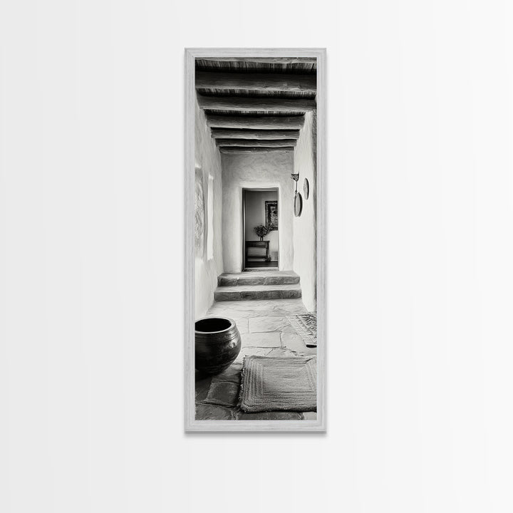 Southwestern Hallway, Adobe Texture, Earthy Decor, Desert Style, Rustic Design, Framed Canvas Print, Entryway Wall Art, Boho Home Vibes