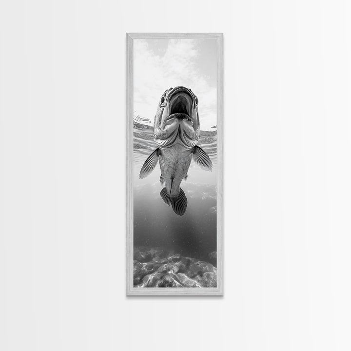 Underwater Fish, Marine Life, Ocean Perspective, Bold Wildlife, Aquatic Beauty, Framed Canvas Print, Kids Room Wall Art, Nautical Style Decor
