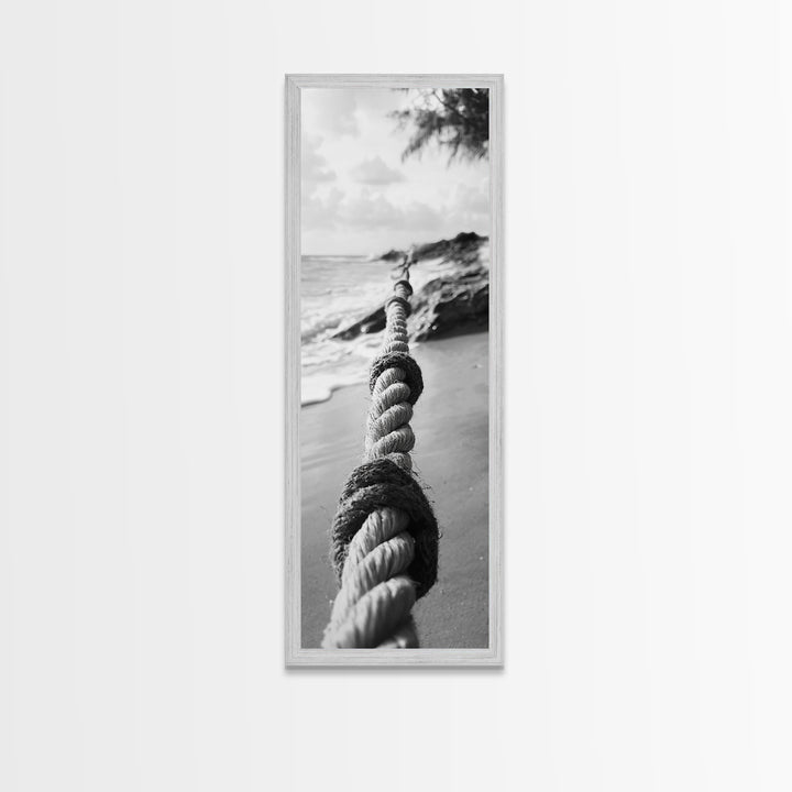 Nautical Rope, Coastal Focus, Rustic Texture, Canvas Print, Nautical wall art, Beach house decor, Minimalist bathroom art, Coastal bedroom print