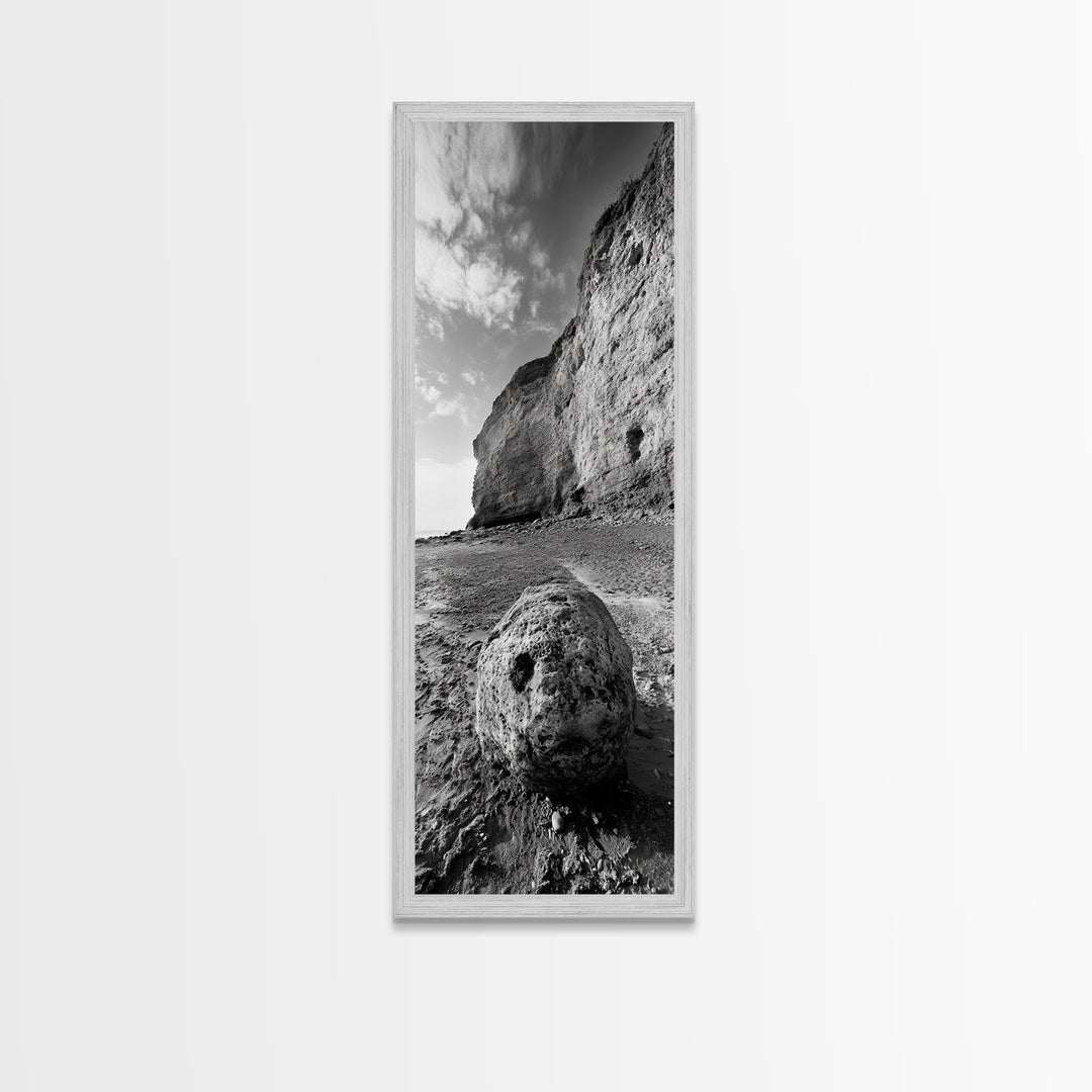 Seaside Cliffs, Coastal Rock, Rugged Beauty, Framed Canvas Print, Nature Wall Art, Rustic Beach Decor, Boho Vibe, Earthy Textures