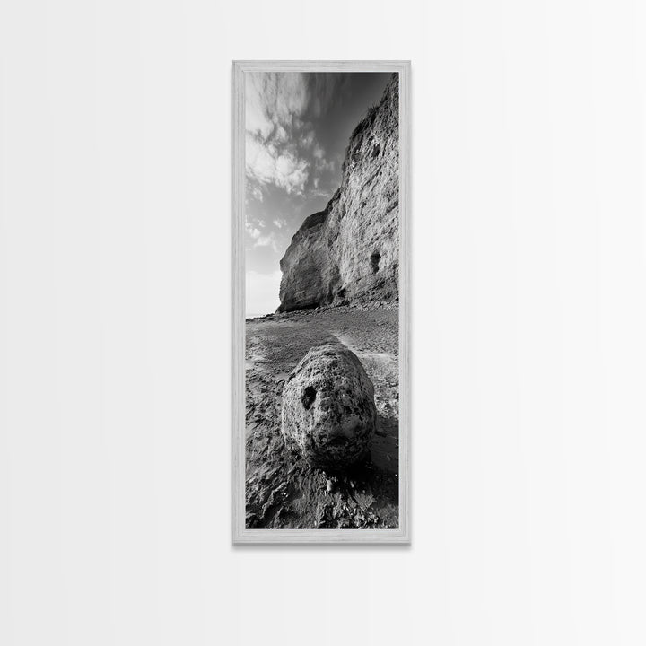 Seaside Cliffs, Coastal Rock, Rugged Beauty, Framed Canvas Print, Nature Wall Art, Rustic Beach Decor, Boho Vibe, Earthy Textures