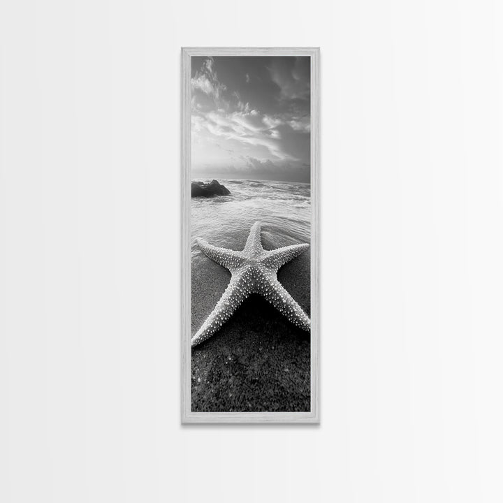 Ocean Star, Sea Life, Coastal Serenity, Marine Beauty Framed Canvas Print, Beach House Wall Art, Coastal Nautical Bathroom Decor