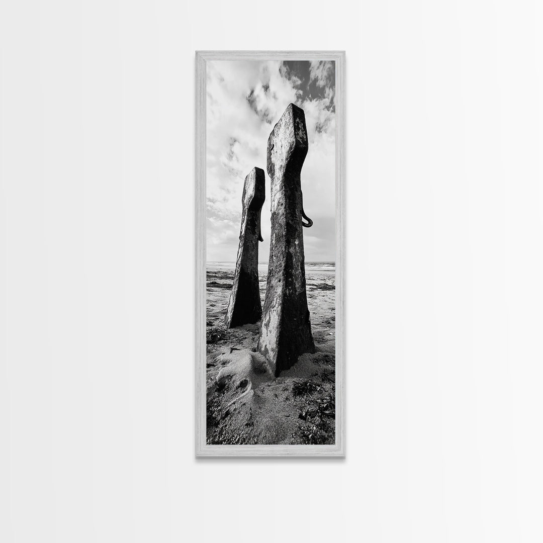 Coastal Decay, Metal Anchors, Beach Remnants, Nautical Texture Canvas Print, Industrial Entryway Wall Art, Rustic Coastal Style