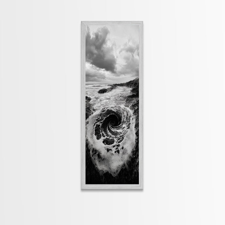 Ocean Vortex, Surreal Wave, Abstract Seascape, Dramatic Sea, Canvas Print, Statement Art, Modern Living Room Wall Art, Bold Decor