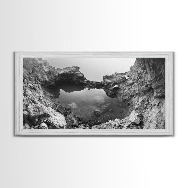 Arch Pool, Stone Lagoon, Natural Wonder, Organic Texture, Minimal Coastal Wall Decor, Canvas Print, Earth Tones Bathroom Art