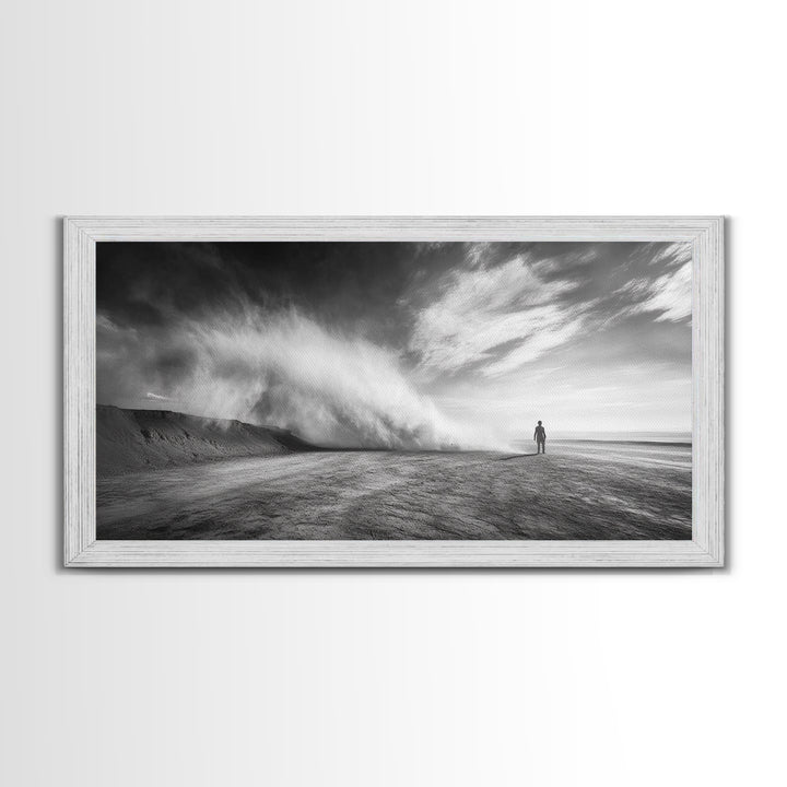 Desert Storm, Solitude Photography, Dramatic Landscape Art, Wind and Sand Scene, Canvas Print, Modern Living Room or Office Wall Art