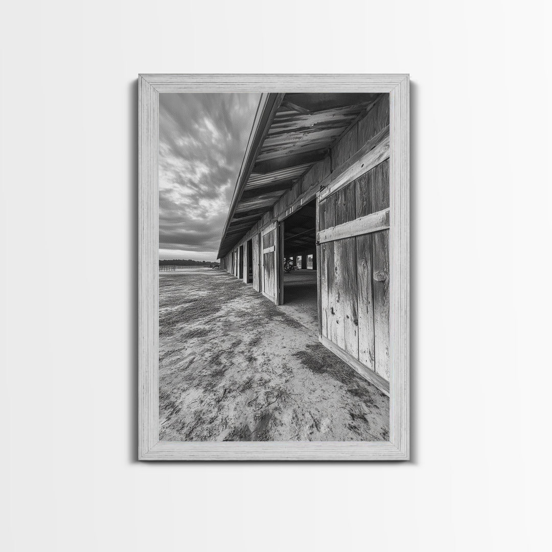 Rustic Barn, Weathered Wood, Country Charm, Canvas Print, Farmhouse Wall Art, Autumn Decor, Entryway Rustic Home Accent, Living Room Art