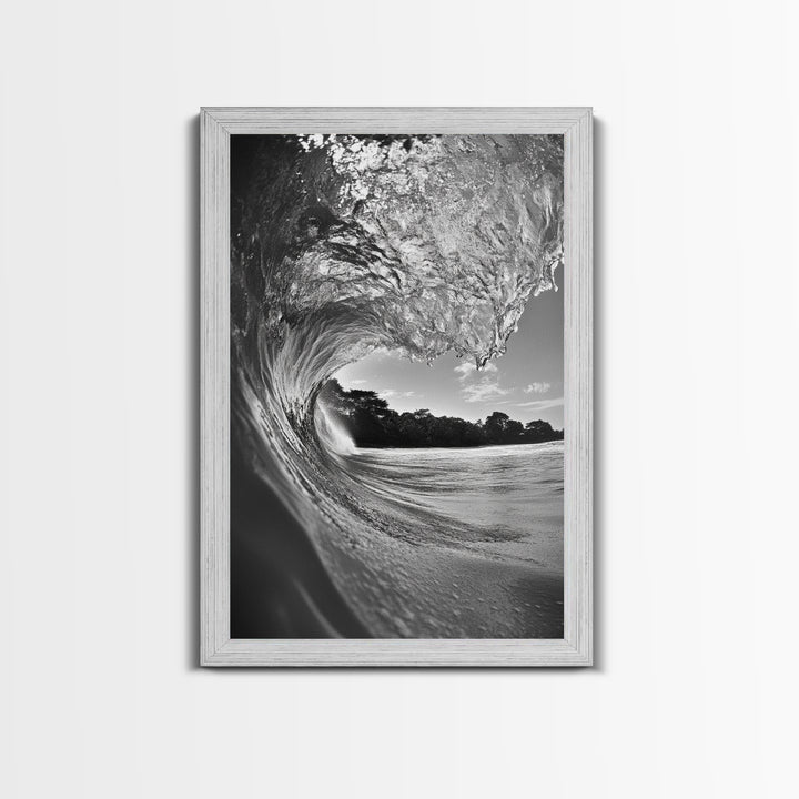 Ocean Wave, Surf Wall Art, Seascape Photography, Framed Canvas Print, Coastal Decor, Beach House Art, Bathroom Wall Art, Minimalist Art