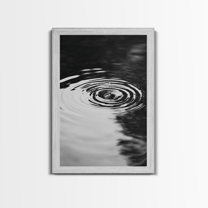 Ripple Effect, Water Drop, Zen Wall Art, Minimalist Black and White, Canvas Print, Bathroom Decor, Tranquil Art, Meditation Room Art