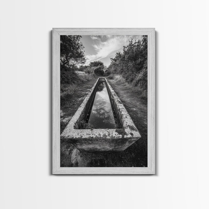 Forest Path, Reflection Pool, Nature Trail Art, Canvas Print, Tranquil Landscape, Boho Wall Decor, Entryway or Hallway Art