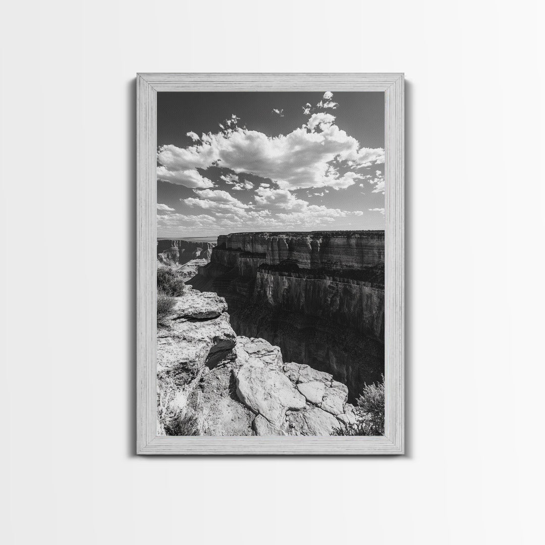 Grand Canyon, Desert, Clouds, Depth - Epic canyon view, Canvas Print, adventurous living room centerpiece, nature-inspired wall art