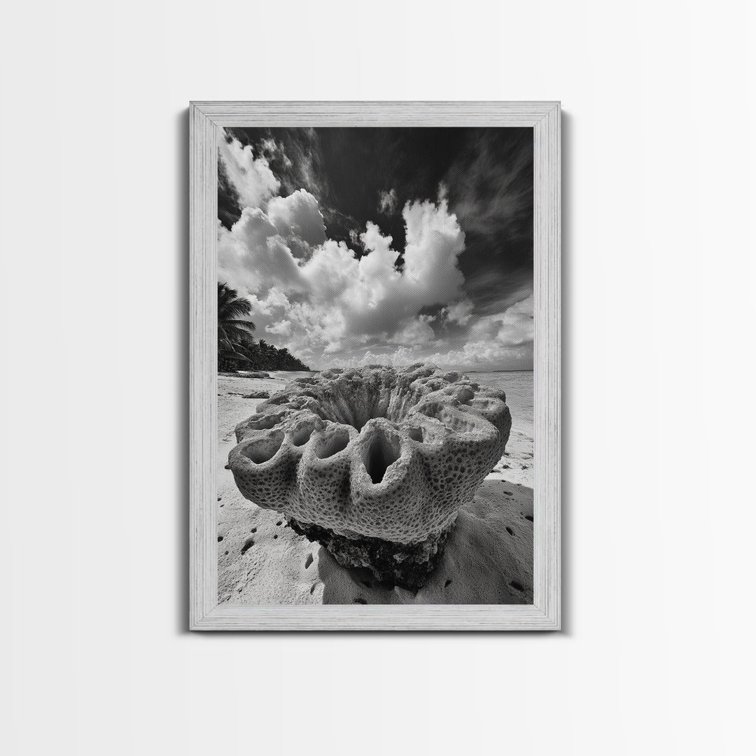 Coral Reef Texture, Ocean Wall Art, Coastal Minimalist, Nature Photography, Framed Canvas Print, Bathroom Wall Decor, Tropical Beach Print