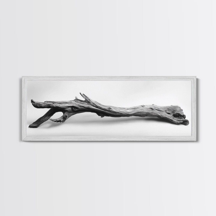 Driftwood Closeup, Minimal Nature Print, Scandinavian Neutral Decor, Framed Canvas Print, Modern Wall Art, Organic Texture Style