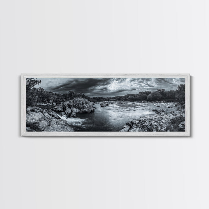 Stormy River Valley, Dramatic Landscape Art, Nature Wall Decor, Framed Canvas Print, Rustic Cabin Decor, Autumn Living Room Artwork