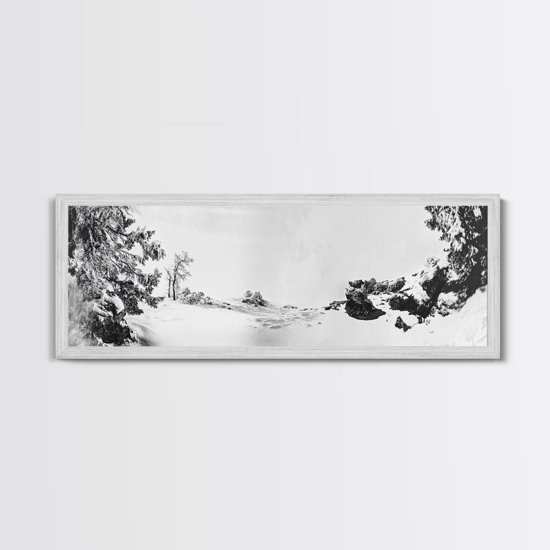 Snow Trees, Dreamy White, Winter Fantasy, Canvas Print, surreal landscape art, fantasy winter decor, magical room aesthetic, Christmas wall art