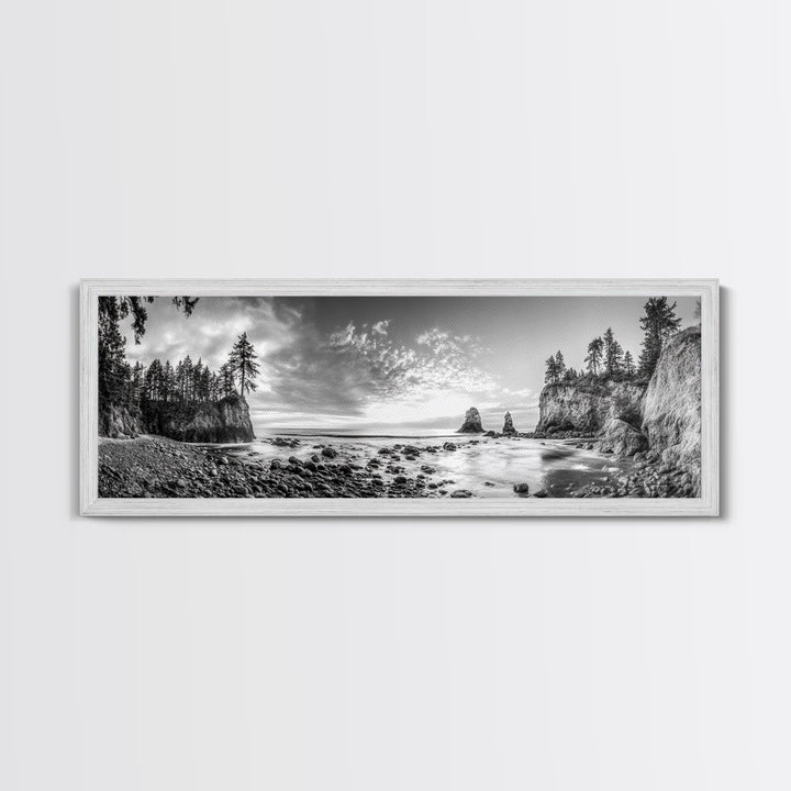 Rocky Coastal Trees, Forest Meets Ocean, Seaside Cliff View, Canvas Print, Nature Inspired Wall Art, Rustic Cabin or Beach House Decor