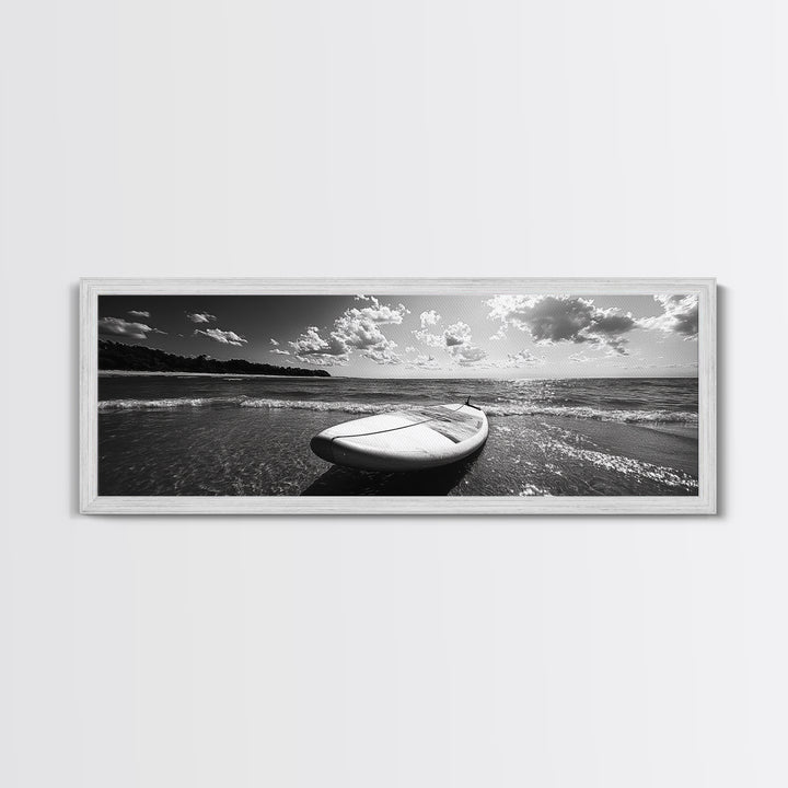 Paddle Board, Ocean Adventure, Summer Surf, Sparkling Sea, Canvas Print, Coastal Living Room Wall Art, Beach House Photography