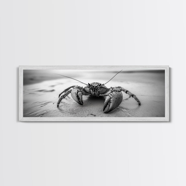 Crab Walk, Seaside Creature, Sandy Shore, Canvas Print, Coastal Nature Photography, Kids Room Ocean Decor, Minimalist Beach Art
