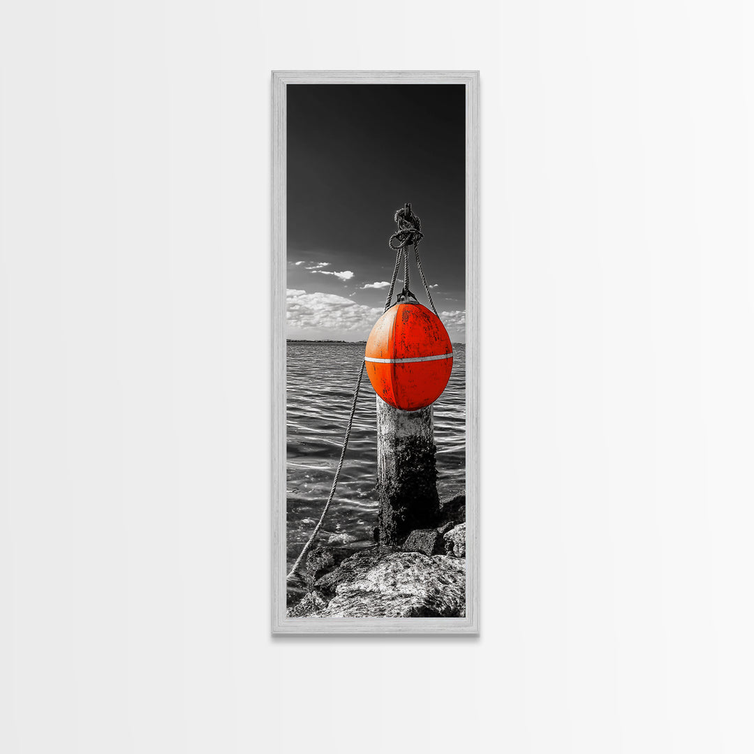 Buoy on Water, Nautical Vibe, Harbor View, Bold Coastal Art, Canvas Print, Beach House Decor, Bathroom Wall Art