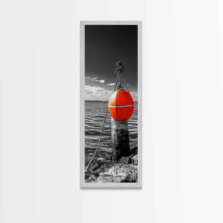Buoy on Water, Nautical Vibe, Harbor View, Bold Coastal Art, Canvas Print, Beach House Decor, Bathroom Wall Art