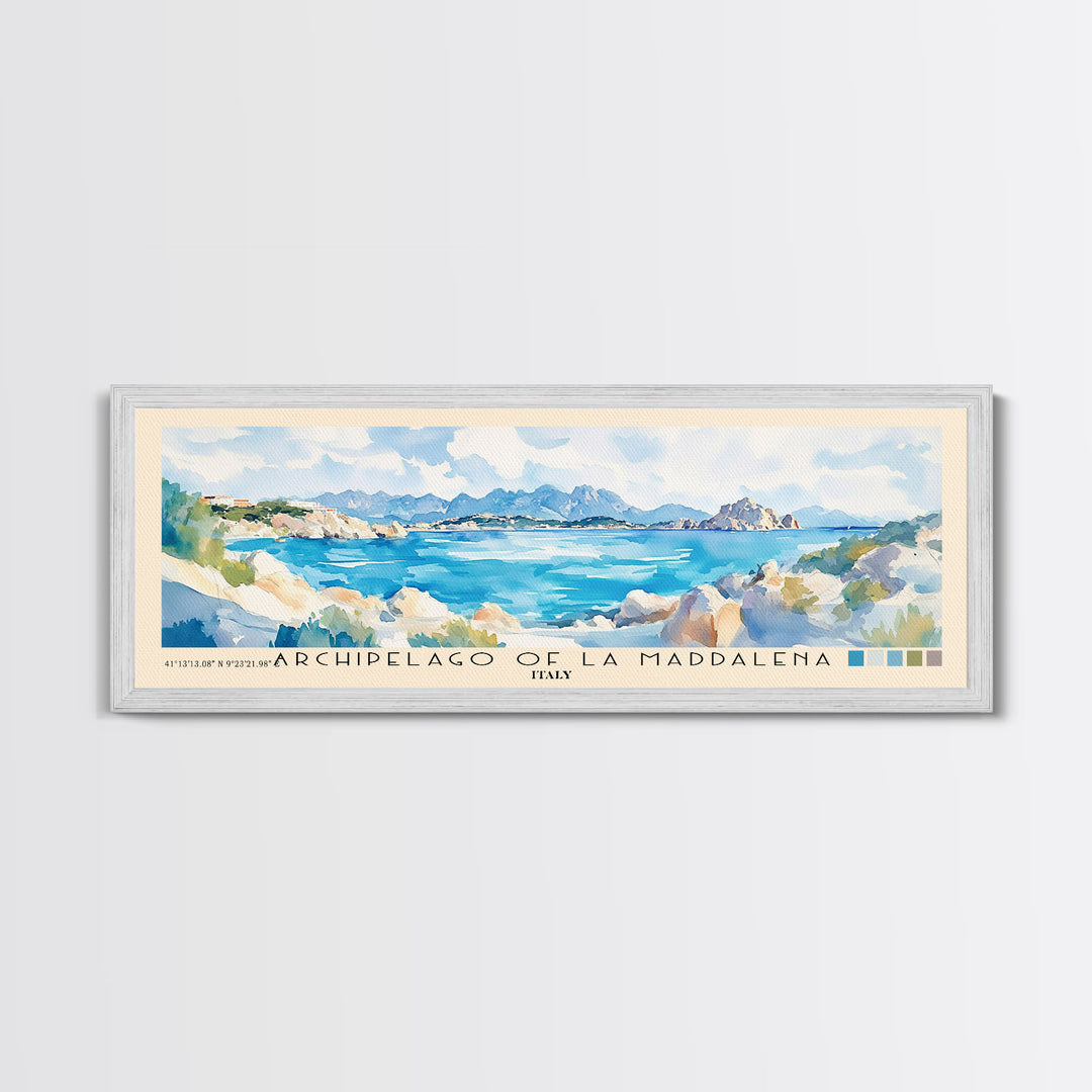 Archipelago of La Maddalena, Italy Watercolor Print, Vacation Gift, Italy Wall Art, Beach Painting, Beach Decor, Beach Or Lakehouse Art