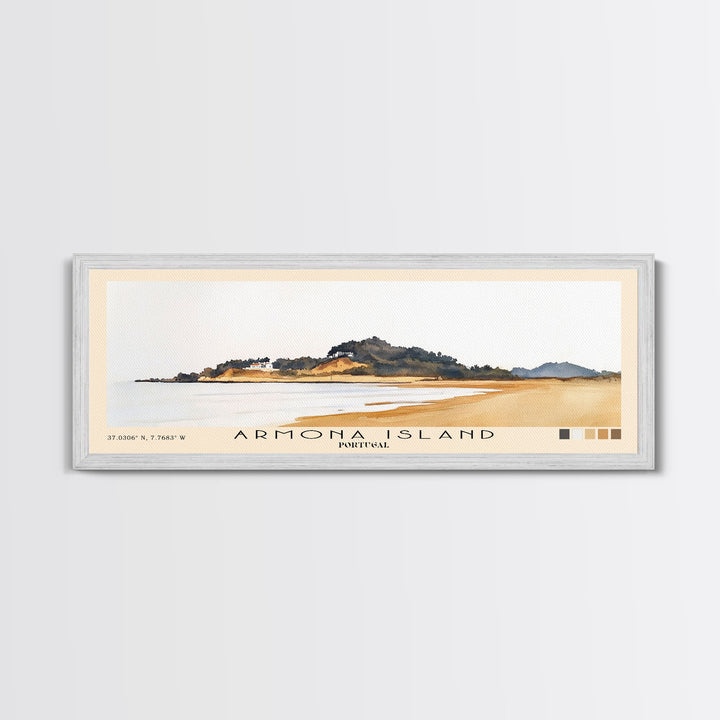 Armona Island, Portugal Watercolor Beach Print, Vacation Gift, Portugal Wall Art, Beach Painting, Beach Decor, Beach Painting