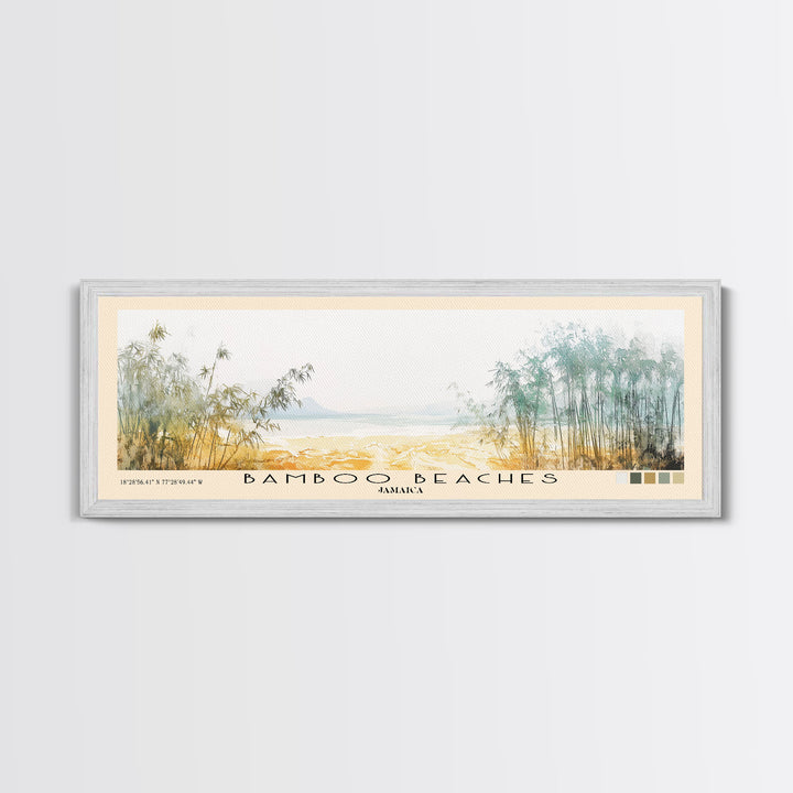 Bamboo Beaches, Jamaica Watercolor Print, Vacation Gift, Jamaica Wall Art, Vacation Wall Art, Vacatation Memories, Beach Decor, Beach Or Lakehouse Art
