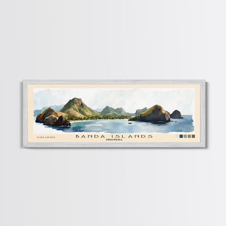 Banda Islands, Indonesia Watercolor Print, Vacation Gift, Indonesia Wall Art, Beach Painting, Beach Decor, Beach Or Lakehouse Art