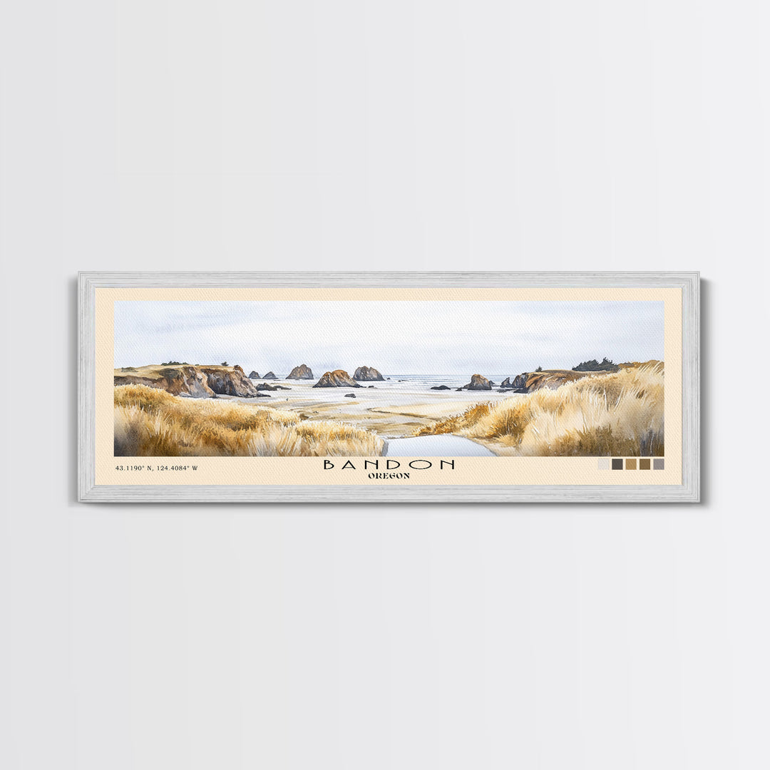 Bandon, Oregon Watercolor Beach Print, Vacation Gift, Oregon Wall Art, Beach Painting, Beach Decor, Beach Painting