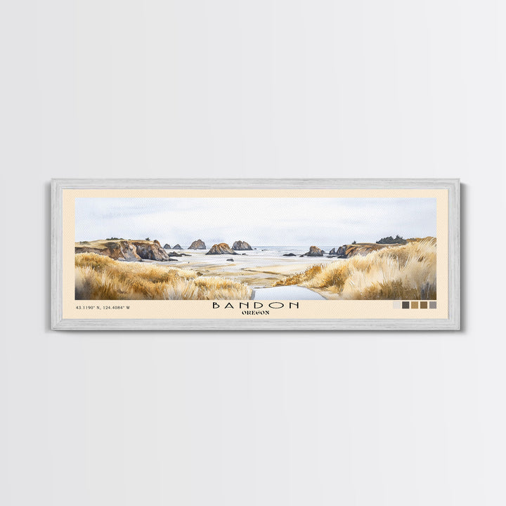 Bandon, Oregon Watercolor Beach Print, Vacation Gift, Oregon Wall Art, Beach Painting, Beach Decor, Beach Painting