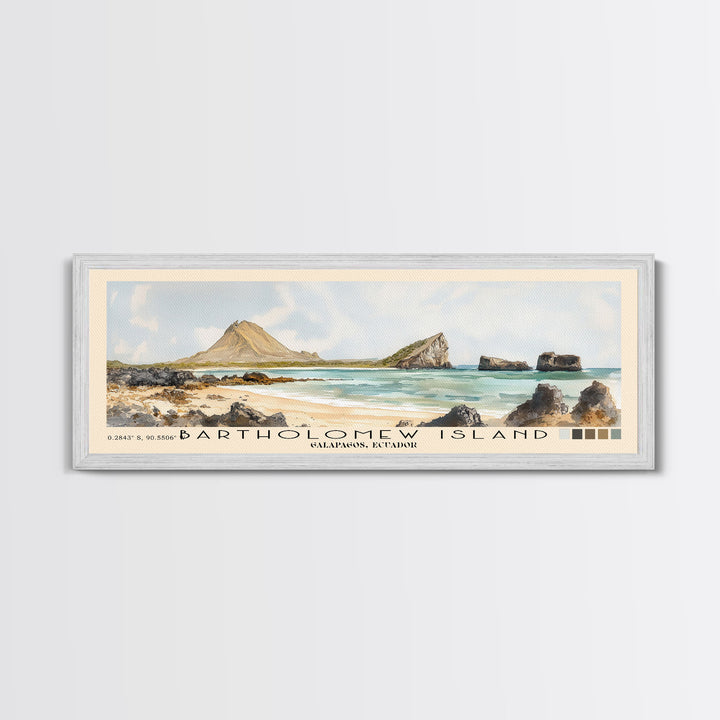 Bartholomew Island, Galapagos, Ecuador Watercolor Print, Vacation Gift, Galapagos, Ecuador Wall Art, Beach Painting, Beach Decor, Beach Or Lakehouse Art