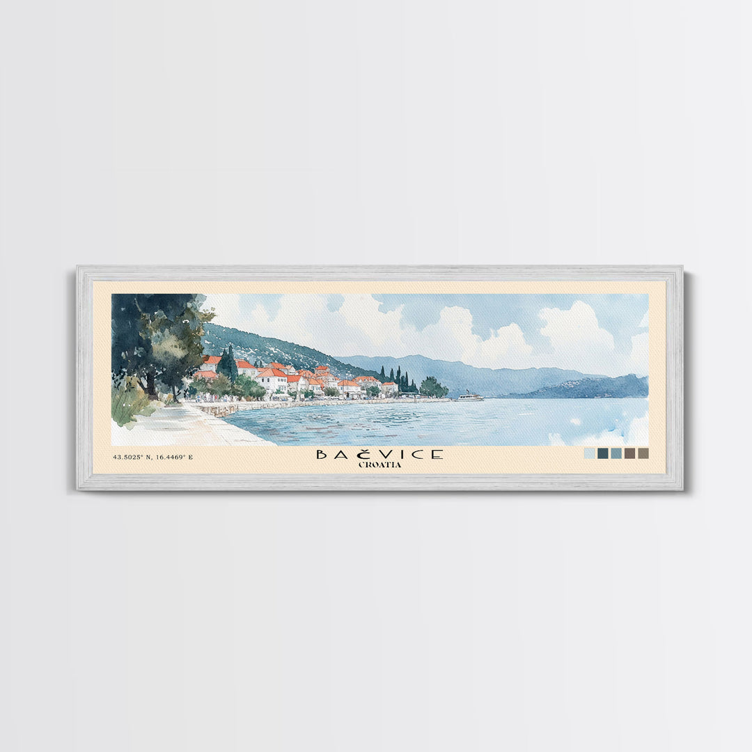 Bačvice, Croatia Watercolor Beach Print, Vacation Gift, Croatia Wall Art, Beach Painting, Beach Decor, Beach Painting