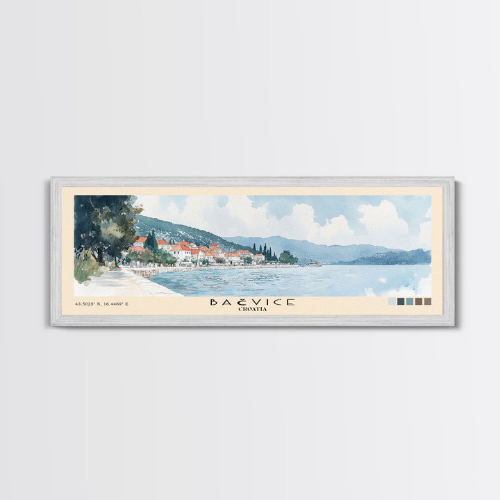 Bačvice, Croatia Watercolor Beach Print, Vacation Gift, Croatia Wall Art, Beach Painting, Beach Decor, Beach Painting