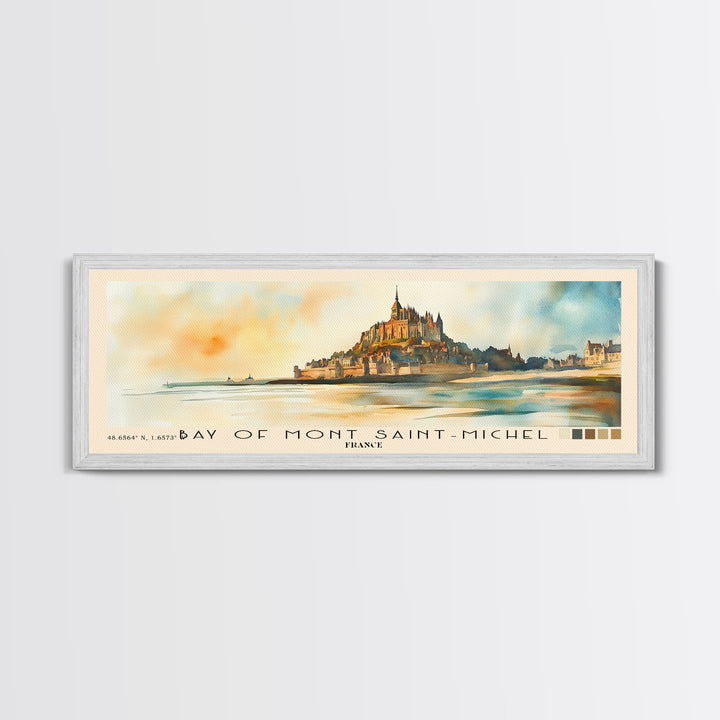 Bay of Mont Saint-Michel, France Watercolor Print, Vacation Gift, France Wall Art, Beach Painting, Beach Decor, Beach Or Lakehouse Art