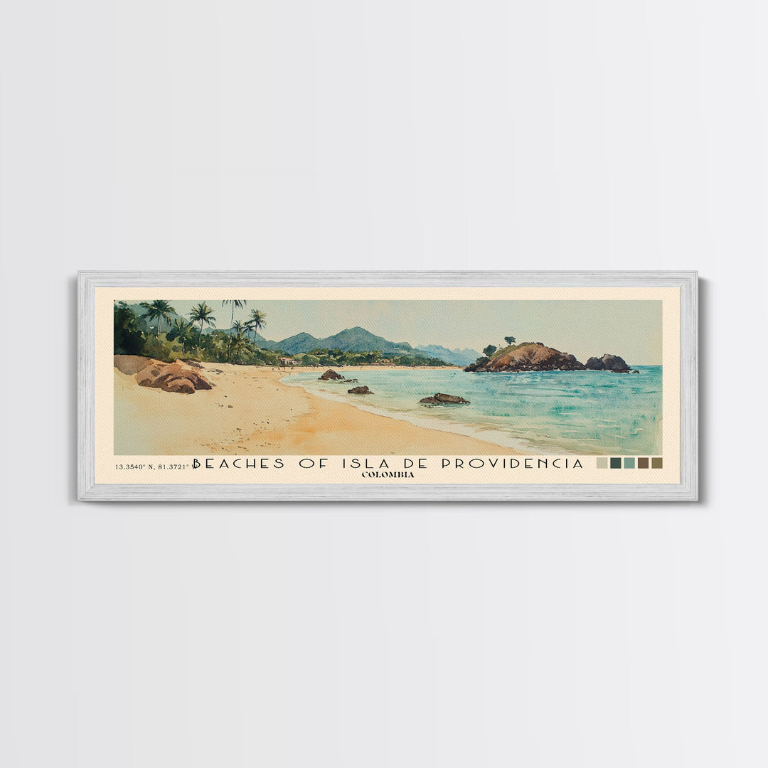 Beaches of Isla de Providencia, Colombia Watercolor Print, Vacation Gift, Colombia Wall Art, Vacation Wall Art, Vacatation Memories, Beach Decor, Beach Or Lakehouse Art