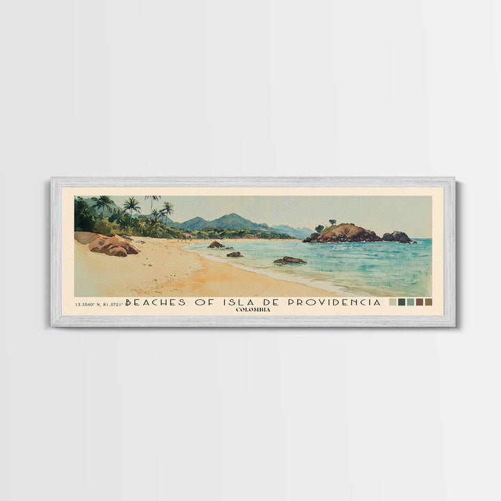 Beaches of Isla de Providencia, Colombia Watercolor Print, Vacation Gift, Colombia Wall Art, Vacation Wall Art, Vacatation Memories, Beach Decor, Beach Or Lakehouse Art