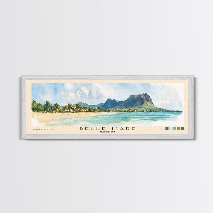 Belle Mare, Mauritius Watercolor Print, Vacation Gift, Mauritius Wall Art, Vacation Wall Art, Vacatation Memories, Beach Decor, Beach Or Lakehouse Art
