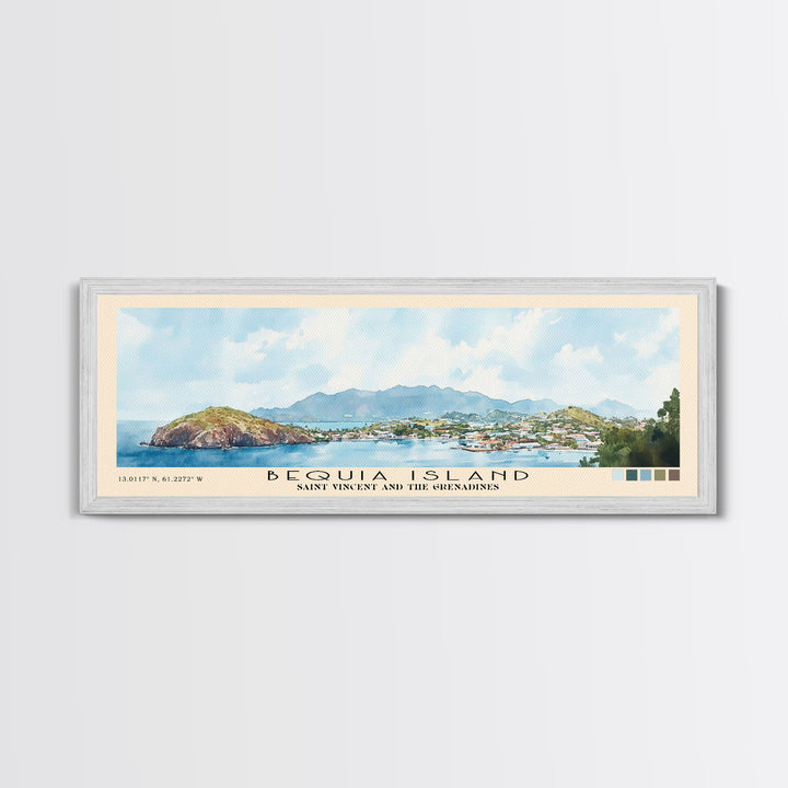 Bequia Island, Saint Vincent and the Grenadines Watercolor Beach Print, Vacation Gift, Saint Vincent and the Grenadines Wall Art, Beach Painting, Beach Decor, Beach Painting