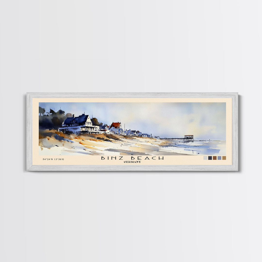 Binz Beach, Germany Watercolor Print, Vacation Gift, Germany Wall Art, Vacation Wall Art, Vacatation Memories, Beach Decor, Beach Or Lakehouse Art